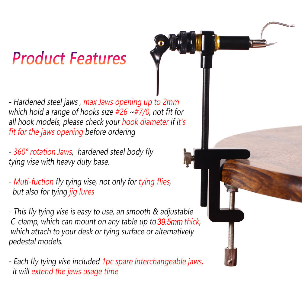 1PC 360° Rotation C-Clamp Fly  - Fishing Equipment Gear ulasan dan harga