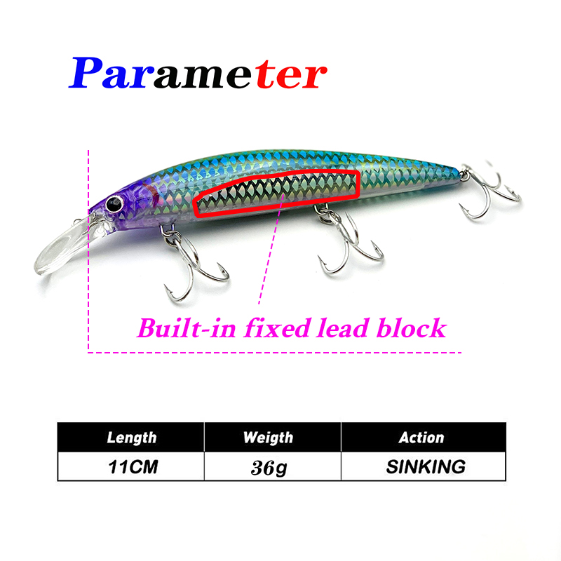 Testar 110mm 36g UV Heavy Sink - Fishing Equipment Japan ulasan dan harga