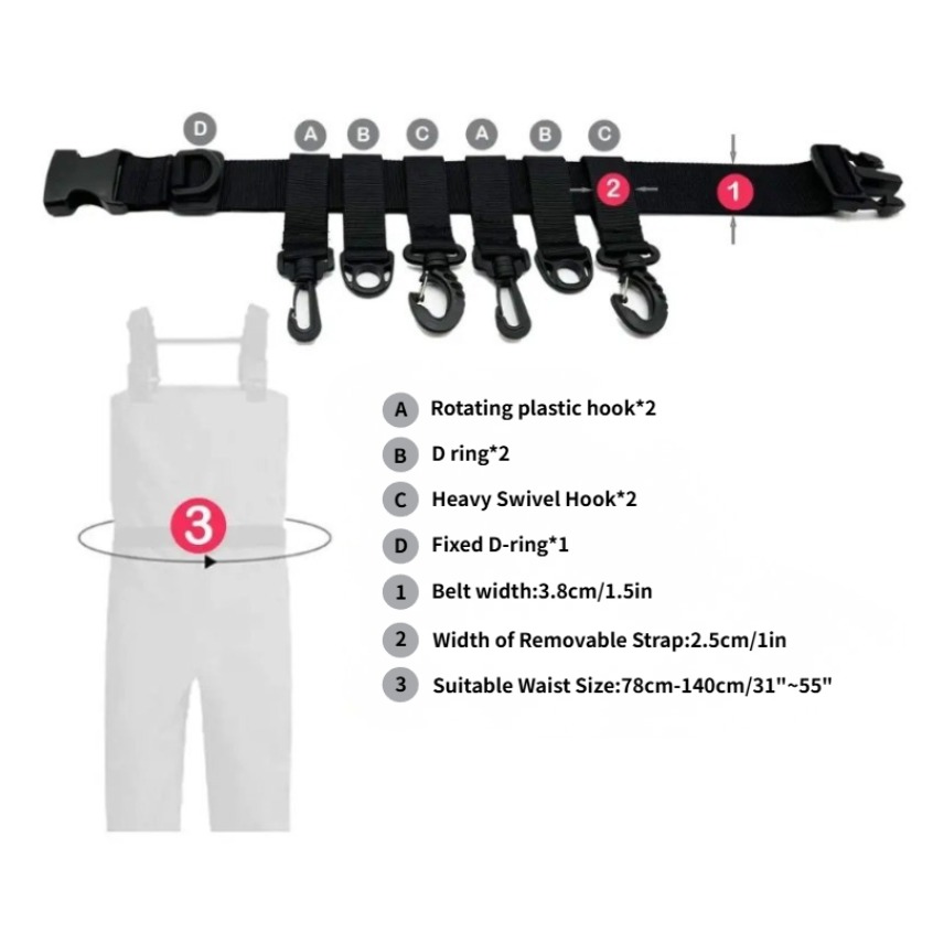 1Pcs Adjustable Wading Belts F - Fishing Equipment Gear ulasan dan harga